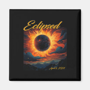 Íman Total 2024 Eclipse Solar Totalidade Sun Moon