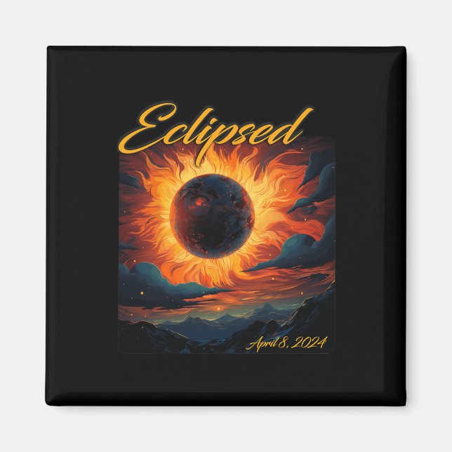 Íman Total 2024 Eclipse Solar Totalidade Sun Moon (Frente)