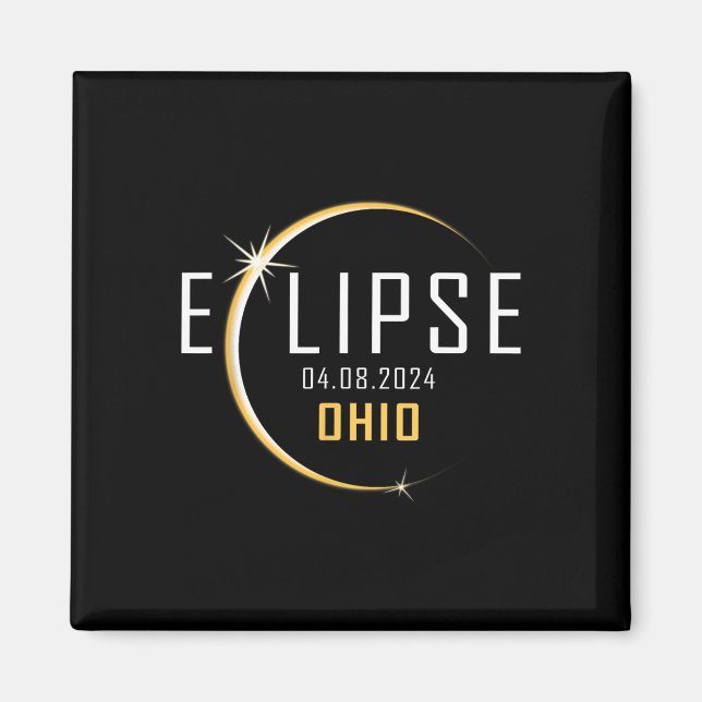 Íman Total de Eclipse Solar 2024 Ohio America Primavera (Frente)