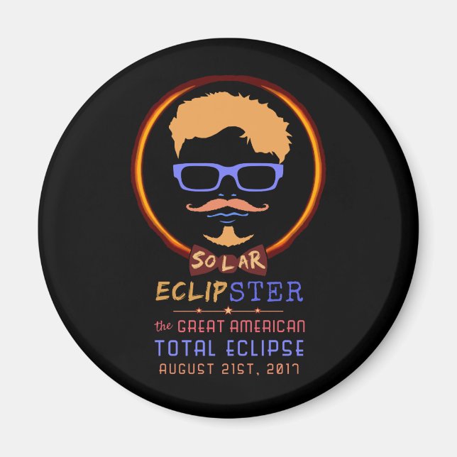 Íman Total de Eclipse Solar 21 de agosto de 2017 Hipste (Frente)