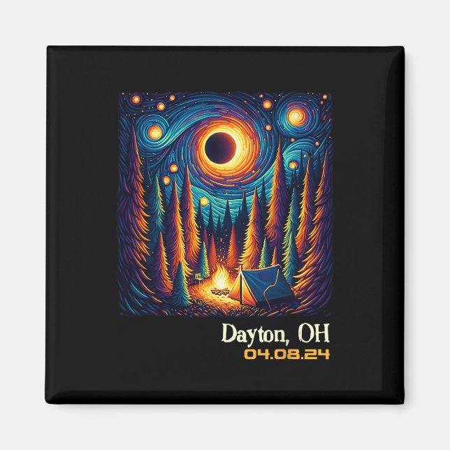 Íman Total de Eclipse Solar Dayton Ohio (Frente)