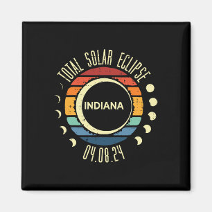 Íman Total de Eclipse Solar Indiana Retro 04.08.24 Home
