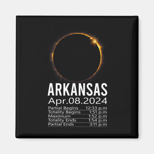 Íman Total do Eclipse Solar abril 8 2024 Calendário do  (Frente)