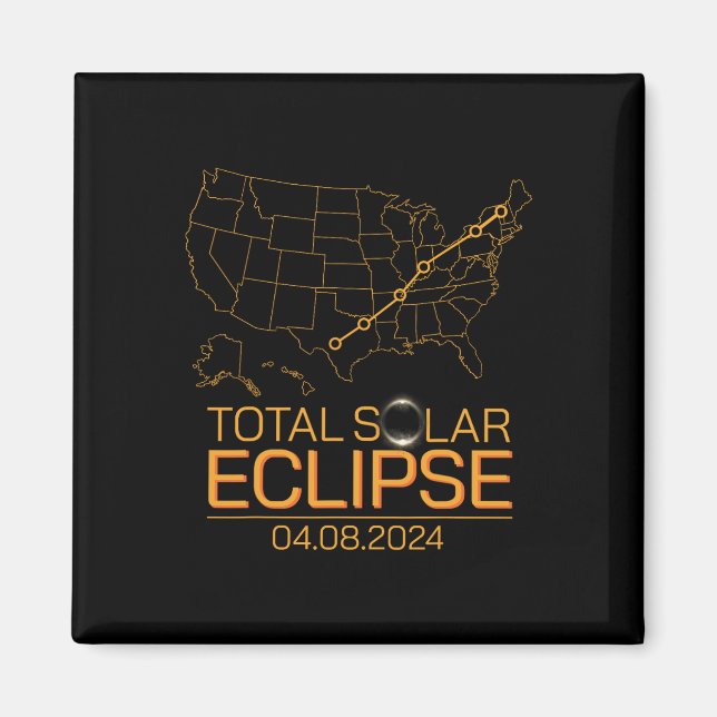 Íman Total do Eclipse Solar Abril 8 2024 Totalidade do  (Frente)