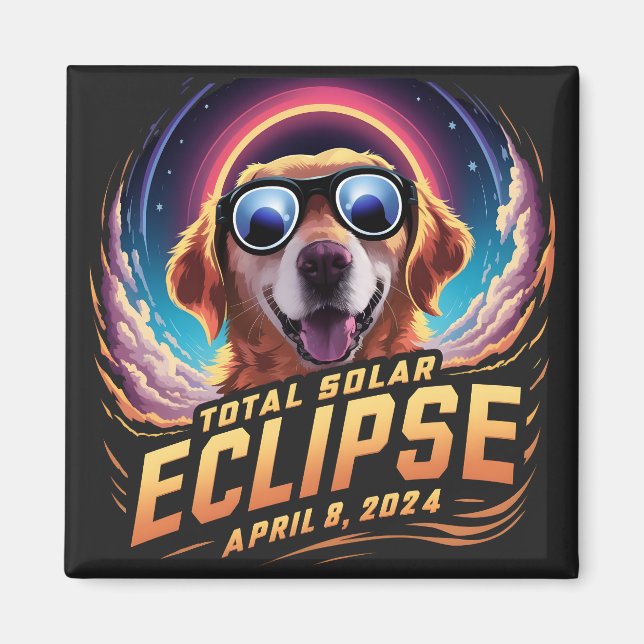 Íman Total do trevo do Ouro Eclipse Solar 2024 (Frente)