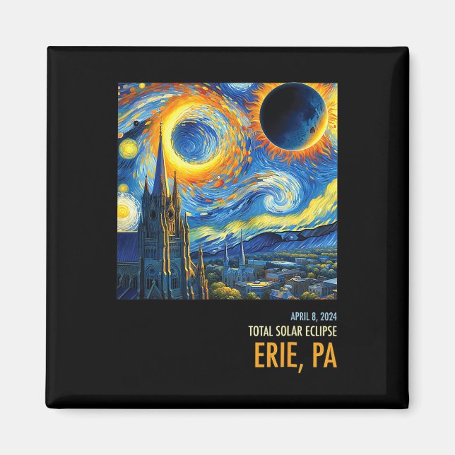 Íman Total Eclipse Solar 04 8 2024 Erie (Frente)