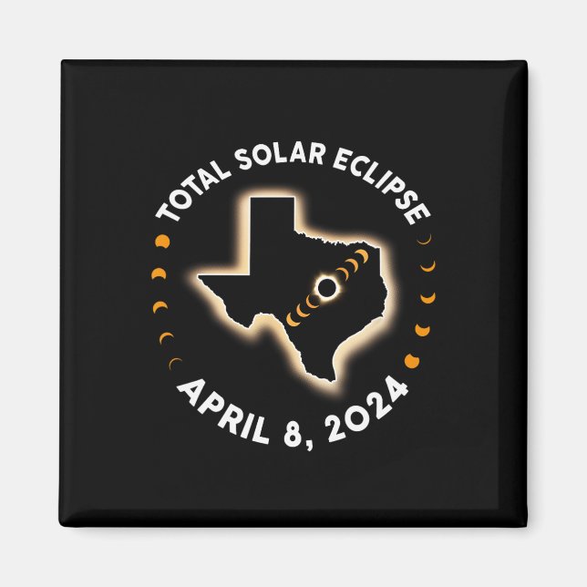 Íman Total Eclipse Solar 2024 Totalidade Abril 8 2024 A (Frente)