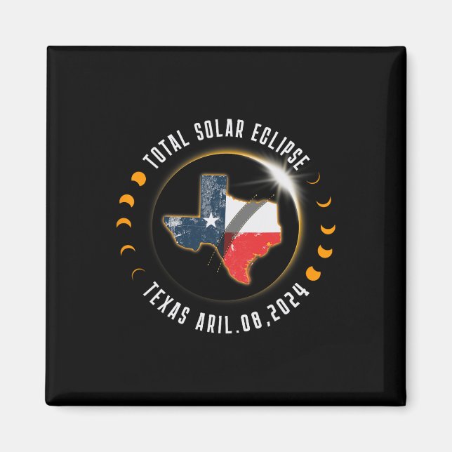 Íman Total Solar Eclipse América Totalidade Texas 8 de  (Frente)
