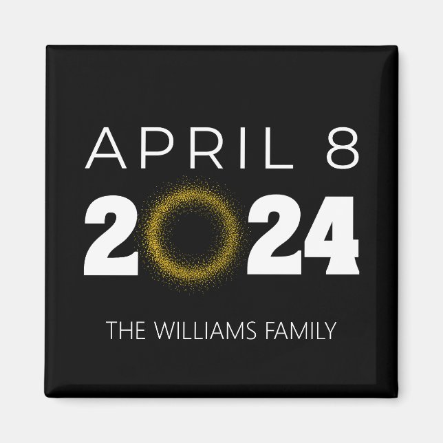 Íman Total Solar Eclipse EUA 8 de abril de 2024 (Frente)