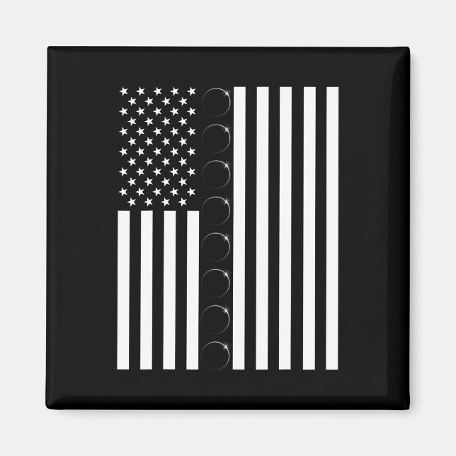 Íman Total Solar Eclipse US American Flag 04.08.2024 to (Frente)
