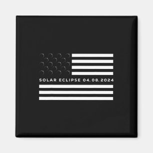 Íman Total Solar Eclipse US American Flag 04.08.2024 to