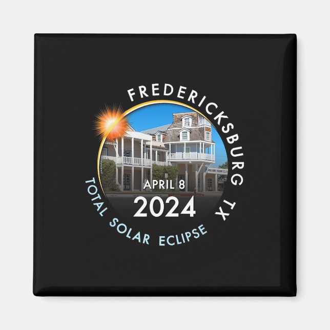 Íman Totalidade do Eclipse Solar Fredericksburg T 2024 (Frente)