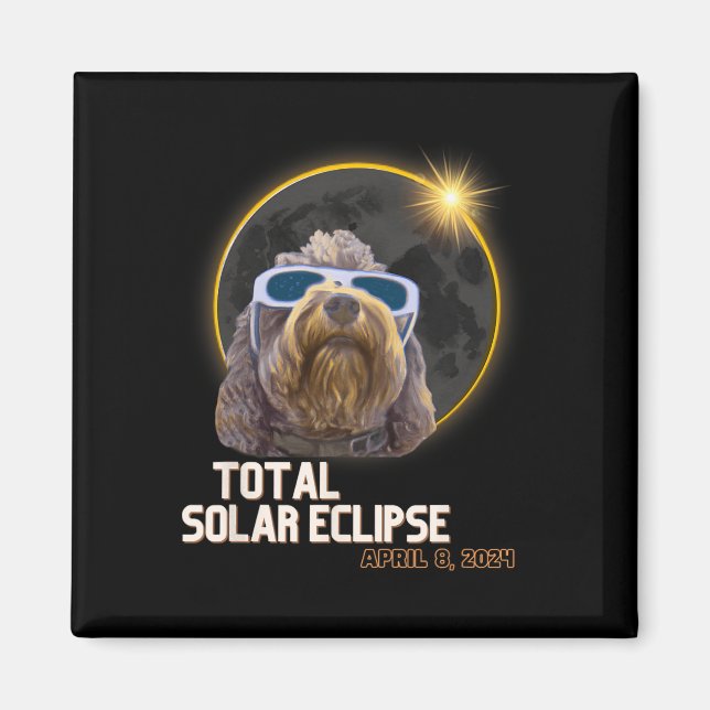 Íman Totalidade Eclipse Solar Goldendoododle com Eclips (Frente)