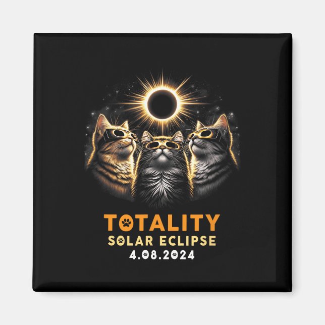Íman Totalidade Gatos Vestindo Eclipse Solar Gles 4.08. (Frente)