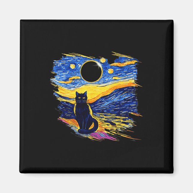 Íman Totality Solar Eclipse 2024 Starry Night Van Gogh (Frente)
