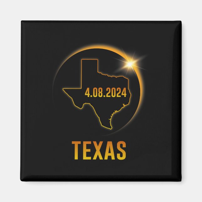 Íman Totality Solar Eclipse 8 de abril de 2024 Texas (Frente)