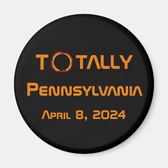 Íman Totalmente Pensilvânia 2024 Solar Eclipse (Frente)