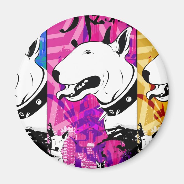 Íman Touro Artístico, Terrier Dog Raça Design (Frente)