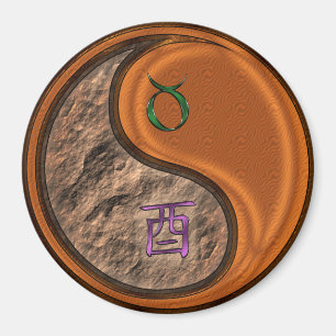 Íman Touro & Galo de Madeira