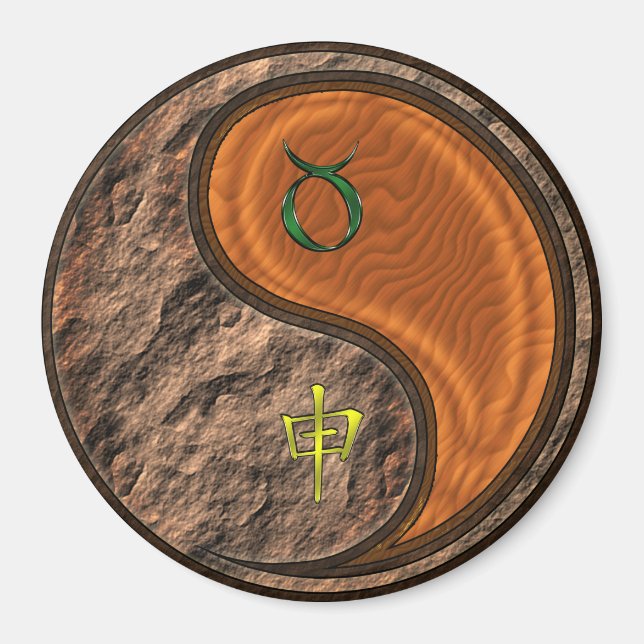 Íman Touro & Macaco de Madeira (Frente)