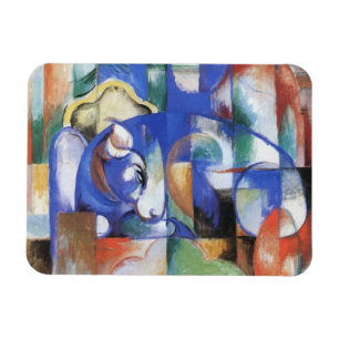 Íman Touro Mentindo de Franz Marc, Arte Cubismo Antigo