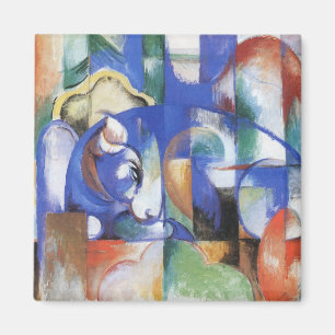 Íman Touro mentiroso de Franz Marc, Vintage Cubism Art