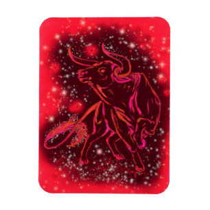 Íman Touro Néon Vermelho Magico Correndo - Noite Estre