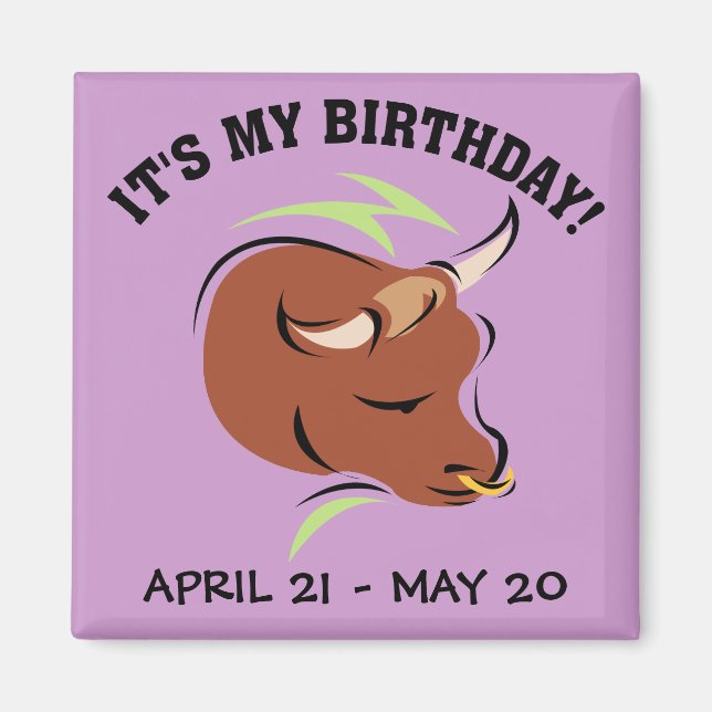 Íman Touro - Símbolo Zodiaco Artístico Touro Ilustração (Frente)