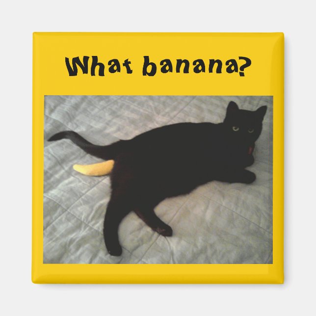 Íman Toy de gato de banana ausente (Frente)