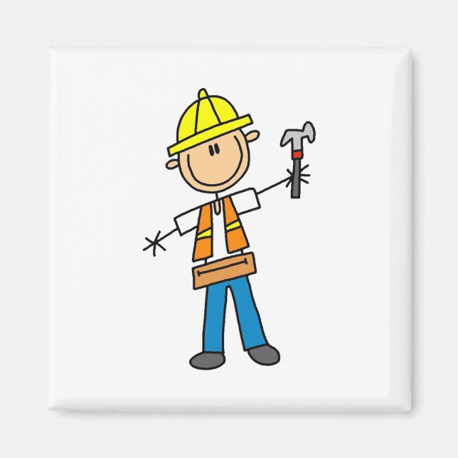 Íman Trabalhador de construção com martelo (Frente)