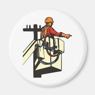 Íman Trabalhador do eletricista do lineman do poder