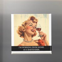 Trabalhando de casa Barman Engraçado Frase Retro d