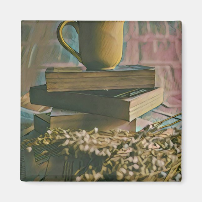 Íman Trabalho de arte de amante de biblioteca (Frente)
