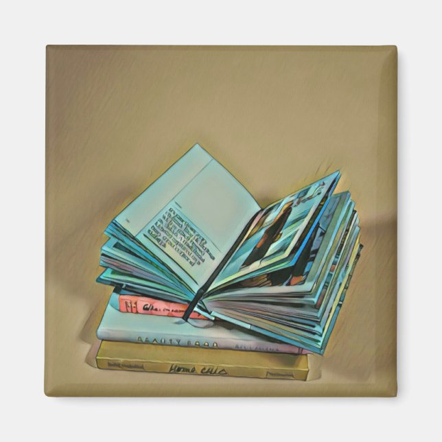 Íman Trabalho de arte de amante de livros (Frente)
