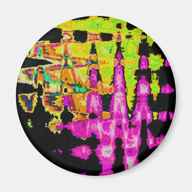 Íman Trabalho de arte de Cores Únicas: Roxo, Preto e Li (Frente)