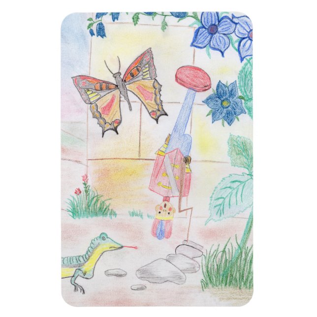 Íman Trabalho de arte de Crianças Personalizadas, brinq (Vertical)