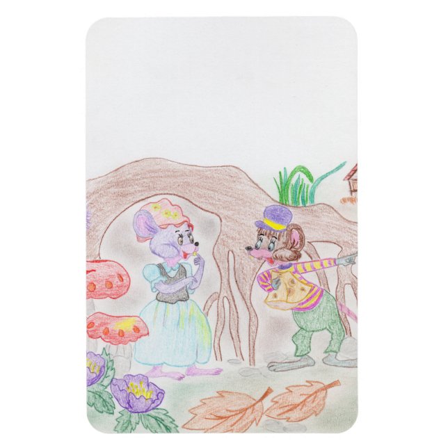 Íman Trabalho de arte de Crianças Personalizadas, dois  (Vertical)