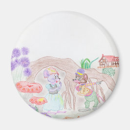 Íman Trabalho de arte de Crianças Personalizadas, dois 