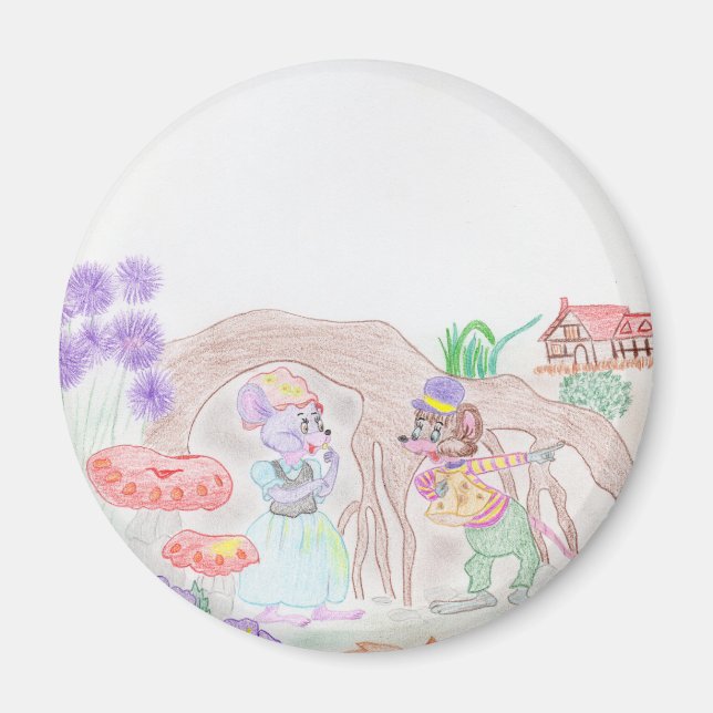 Íman Trabalho de arte de Crianças Personalizadas, dois  (Frente)