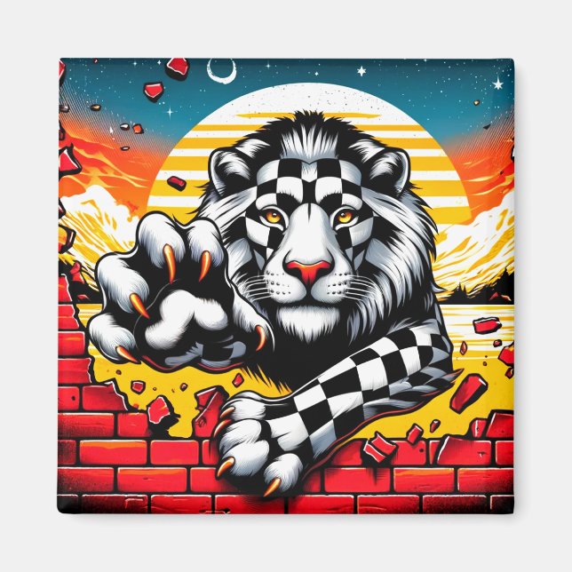 Íman Trabalho de arte de leão (Frente)