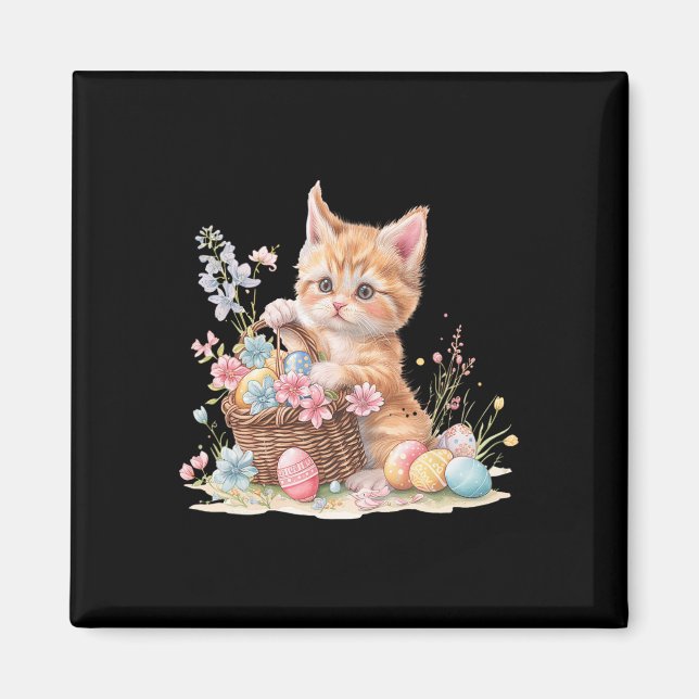 Íman Trabalho de arte de Ovos de Gatinho Páscoa (Frente)
