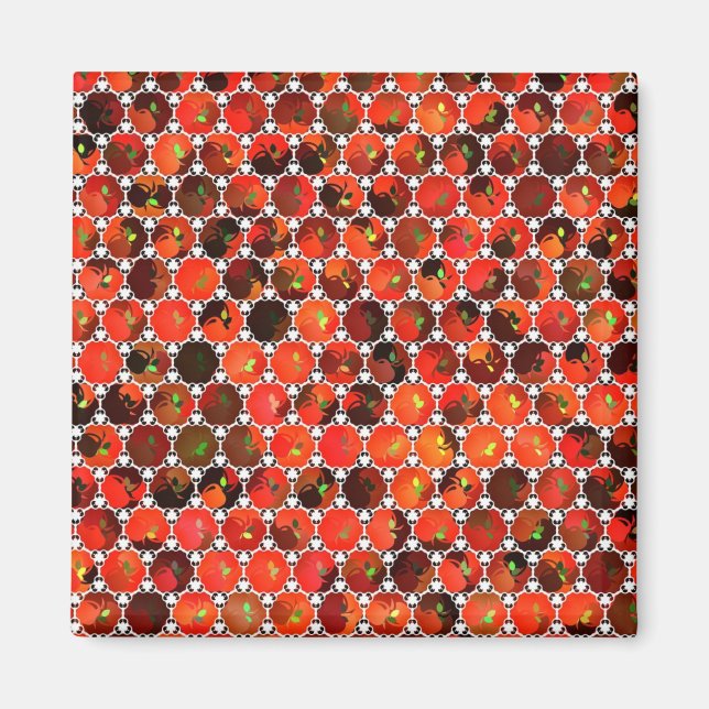 Íman Trabalho de arte de Padrão de Maçãs (Frente)