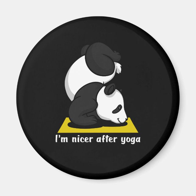 Íman Trabalho em Yoga do Bonito Urso de Panda Zen (Frente)