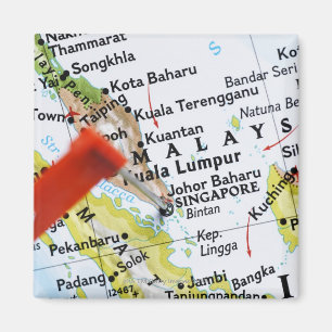 Íman Trace o pino colocado em Singapore no mapa,