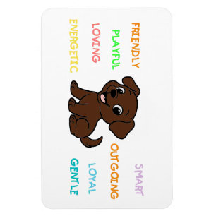 Íman Traços de Labrador Retriever Chocolate Cartoon