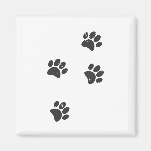 Íman Traços de Traços de Cachorro Distressos (Frente)