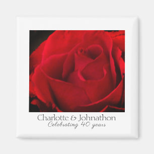 Íman Traditional red rose 40th wedding anniversary