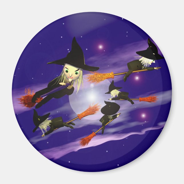 Íman Tráfego de Bruxa de Halloween (Frente)