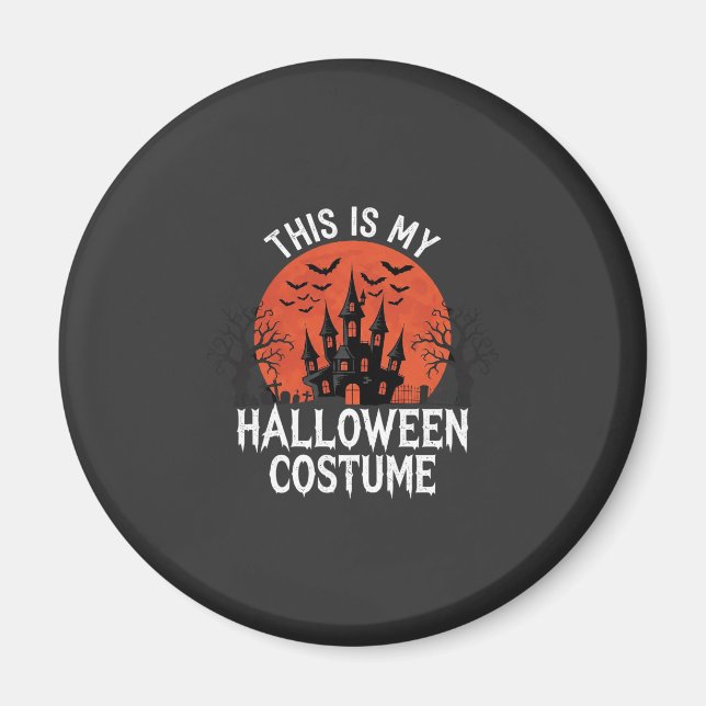 Íman Traje de Halloween Castelo Assombrado Design Vecto (Frente)