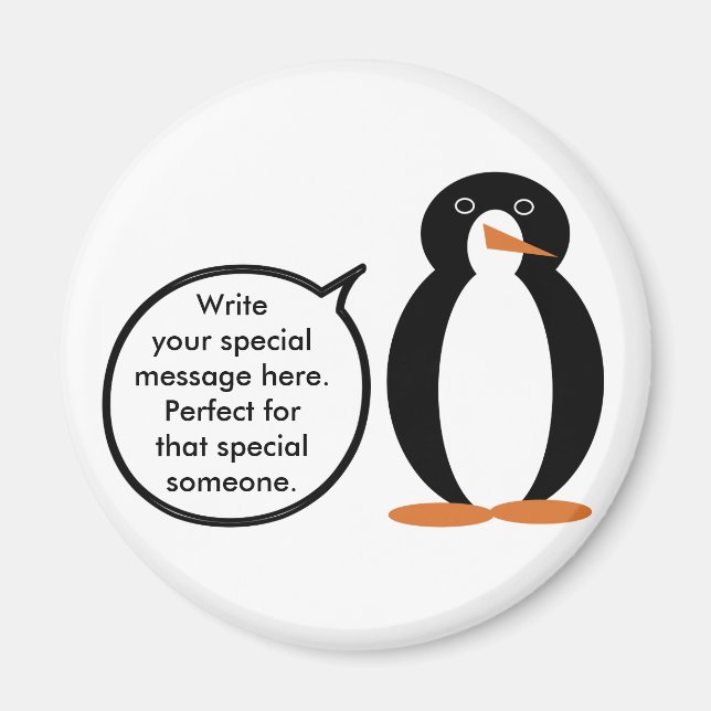 Íman Traje de Nascença Ms. Penguin Personalizada (Frente)